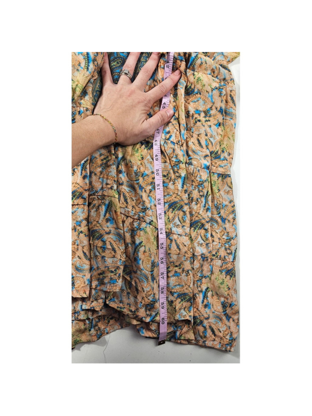 NWT Karma Highway Multicolor Paisley Boho button up Maxi Dress OS milk maid - Picture 9 of 9